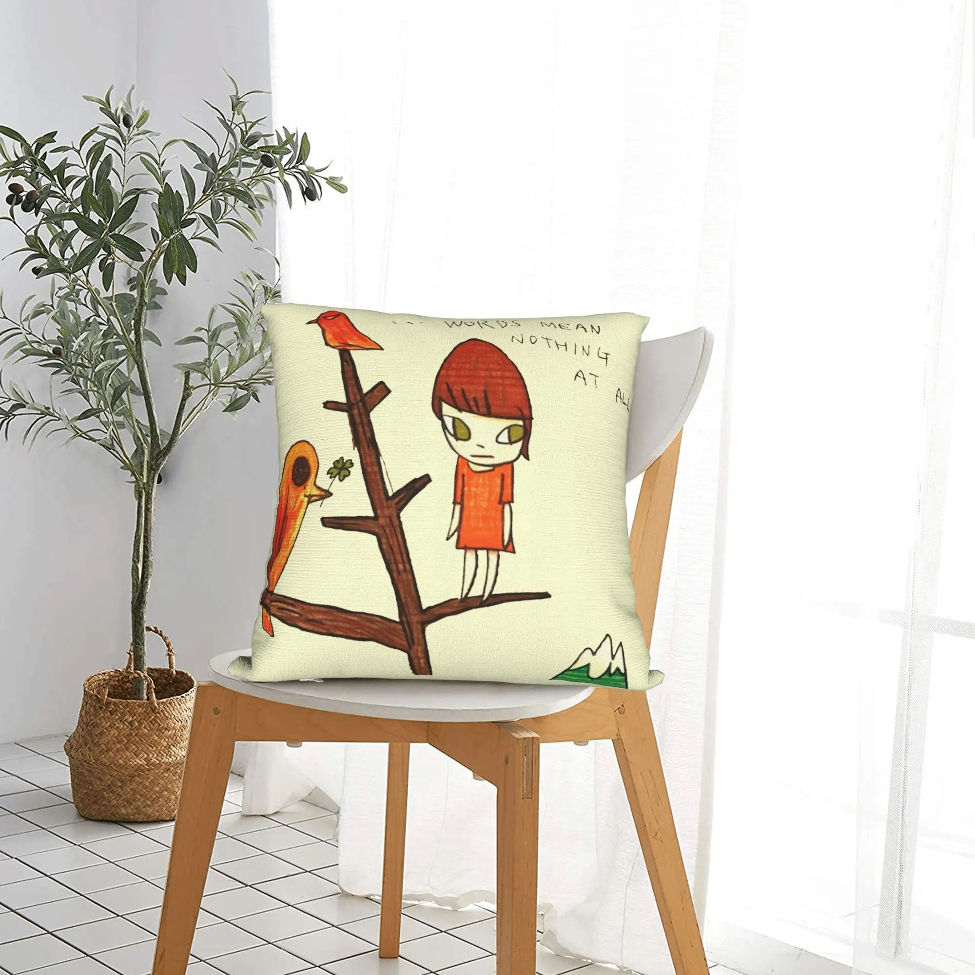 Soft and Sweet Home Yoshitomo Nara  Decorations Pillowcases Merch  Pillow Covers Square Multi-Size