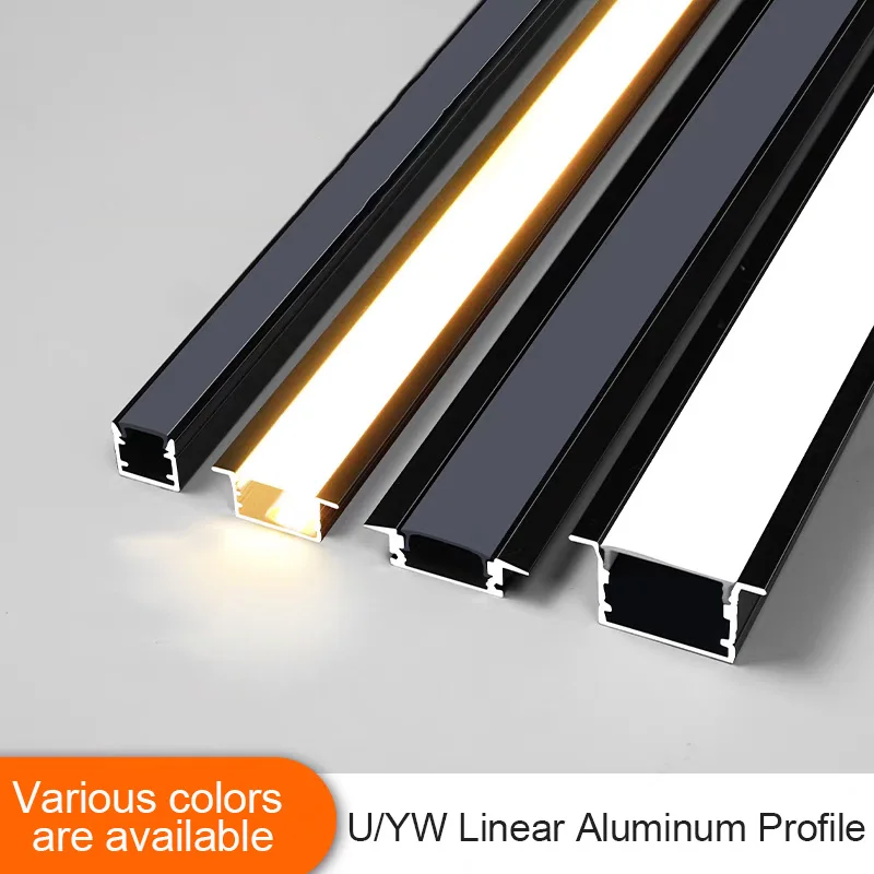 

Rose Gold Recessed Led Aluminum Profile Cabinet Bar Lamp Diffuser Channel For 3528 5050 Led Strip Light Indoor Decor Lighting