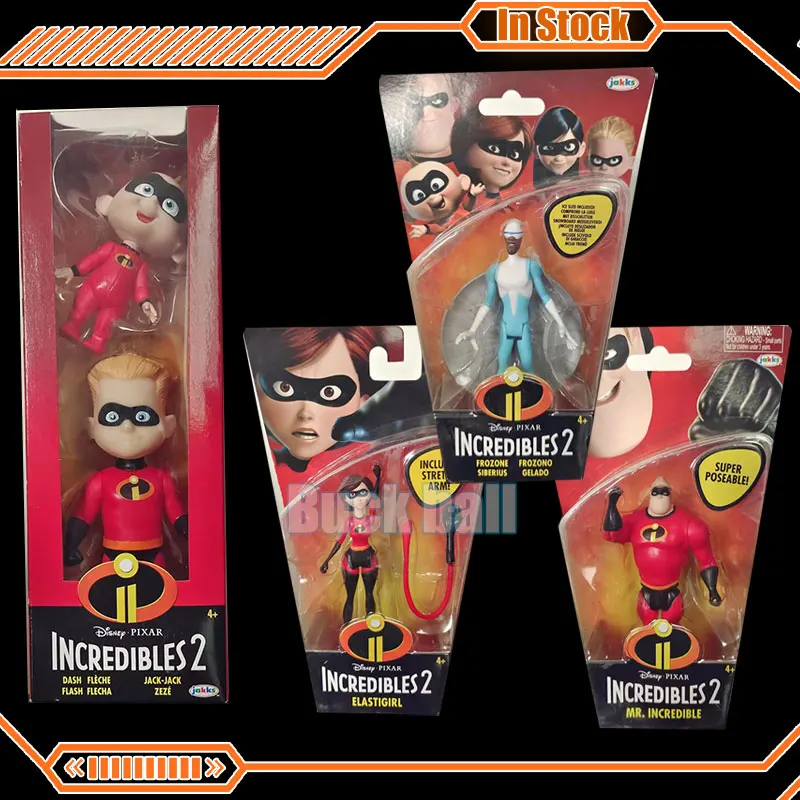 Pixar Incredibles 2 Anime Figure Mr. Incredible Elastigirl Dash Jack Jack Action Figure Joint Mobility Model Kids Collect Toys