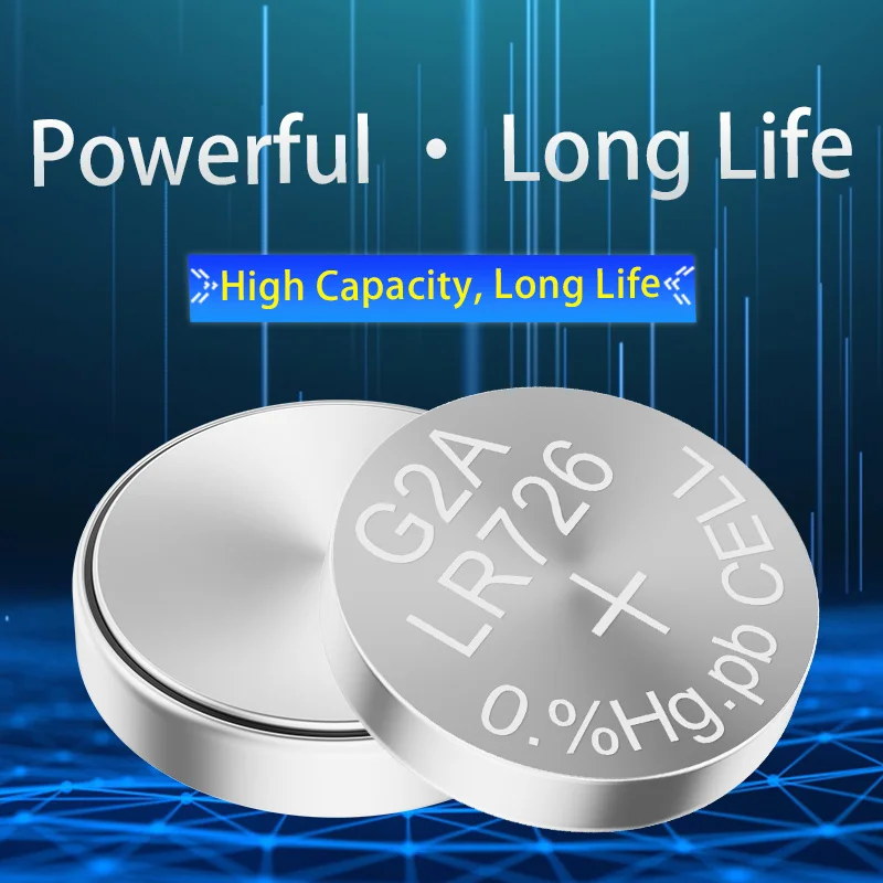 LR726 AG2 L726 179 396A SR726SW 1.5V Alkaline Button Cell Battery Leak Proof Long Lasting Coin Battery for Watch Clock Mini Toys