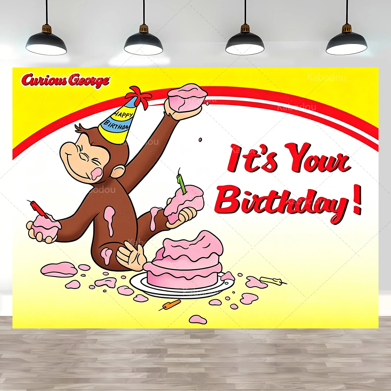 Curious George Monkey Theme Sq - Photography Lighting Backdrop recension och pris