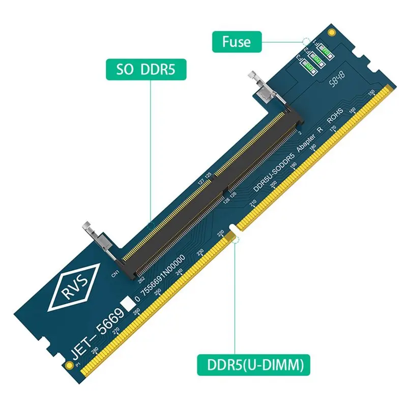 Superior-2X DDR5 Laptop Memory Slot To DDR5 Desktop Adapter Card SO DDR5 To DDR5 Laptop Adapter Card Converter