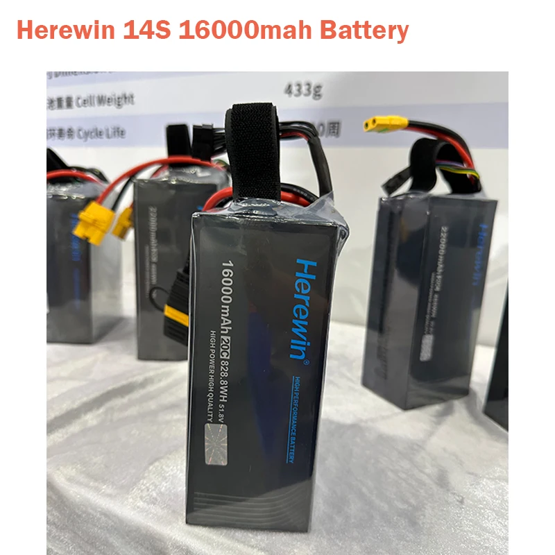 Original Herewin 16000mah 12S/14S 44.4V/51.8V 20C 828.8WH Rechargeable Flying Lithium Battery Pack for RC Model