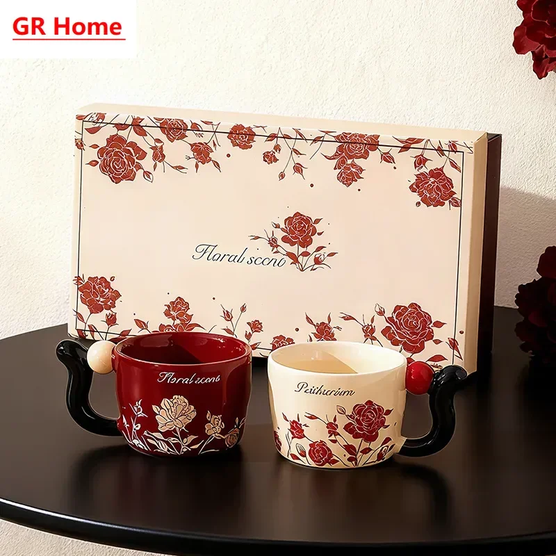 Stylish Couple Coffee Cups, Daily Use Mugs, Perfect Wedding Souvenir and Festival Gift for Christmas & Thanksgiving