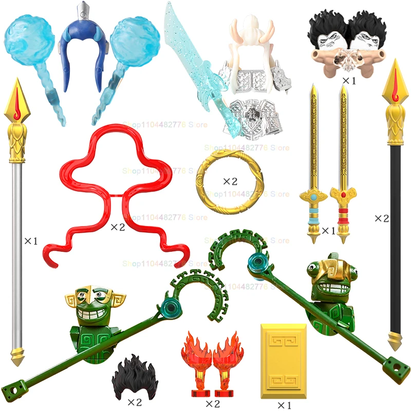 Myths legends TV Cartoon Action Figures Aobing Nezha Building Blocks Accessories Models Bricks Children's Toys Gifts T5922 P8009