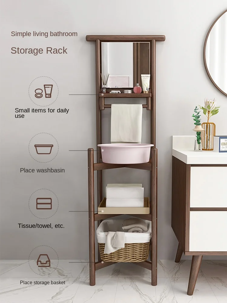 YFY  Floor Home with Mirror Washbasin Stand Simple Modern Washstand
