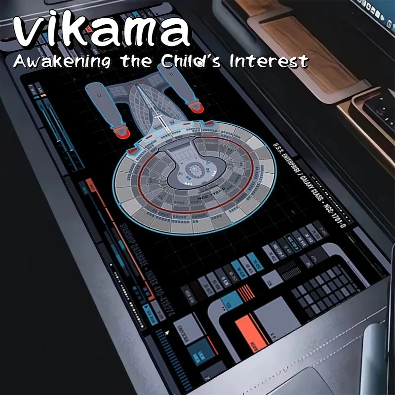 VIKAMA Future Technology Starfleet Logo Kieselgur-Erdeoberfläche, schmutzabweisend, rutschfest, dekorative Bodenmatte für den Schreibtisch, für den Außenbereich