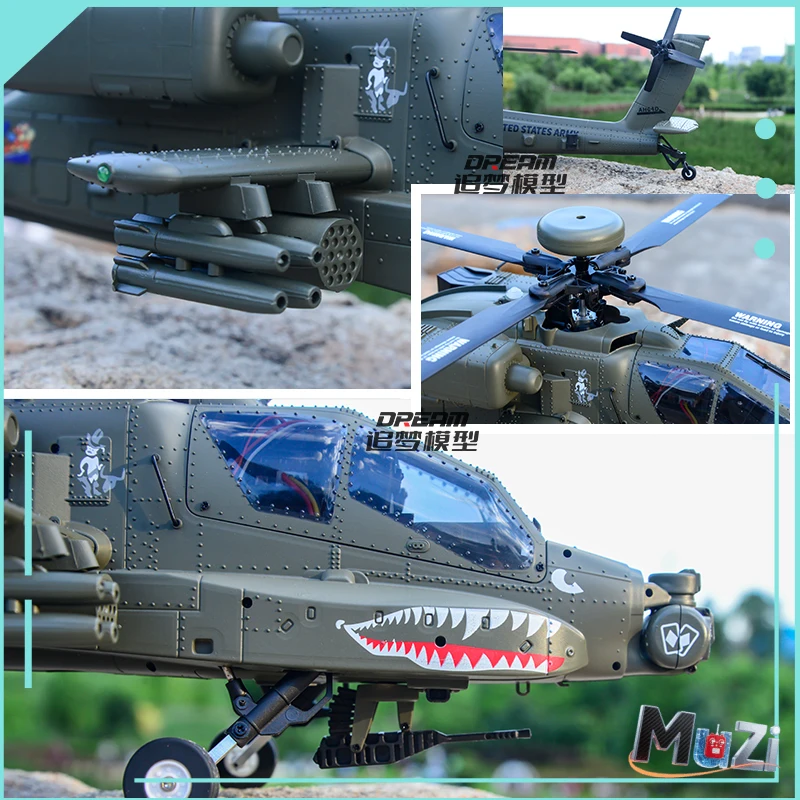 YXZNRC F11 Apache AH-64D F11 2.4G มอเตอร์ไร้แปรง 6 ช่องสัญญาณ บังคับวิทยุ 3D Stunt เฮลิคอปเตอร์จำลองแบบไม่มี Flybar สเกล 1:32