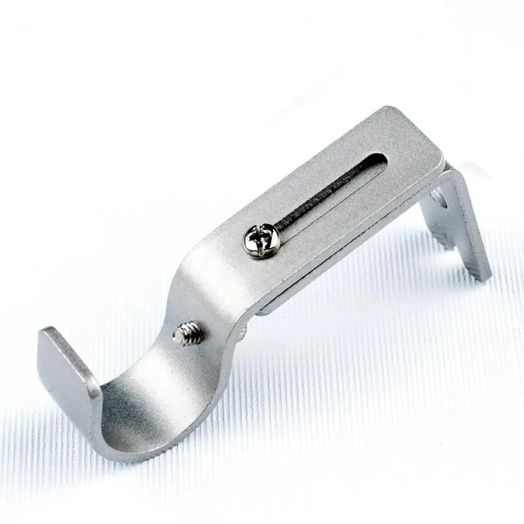 Iron Curtain Rod Bracket Adjustable Single Hook Holder Pole Wall Bracket Set for Home and Office Window Drapes
