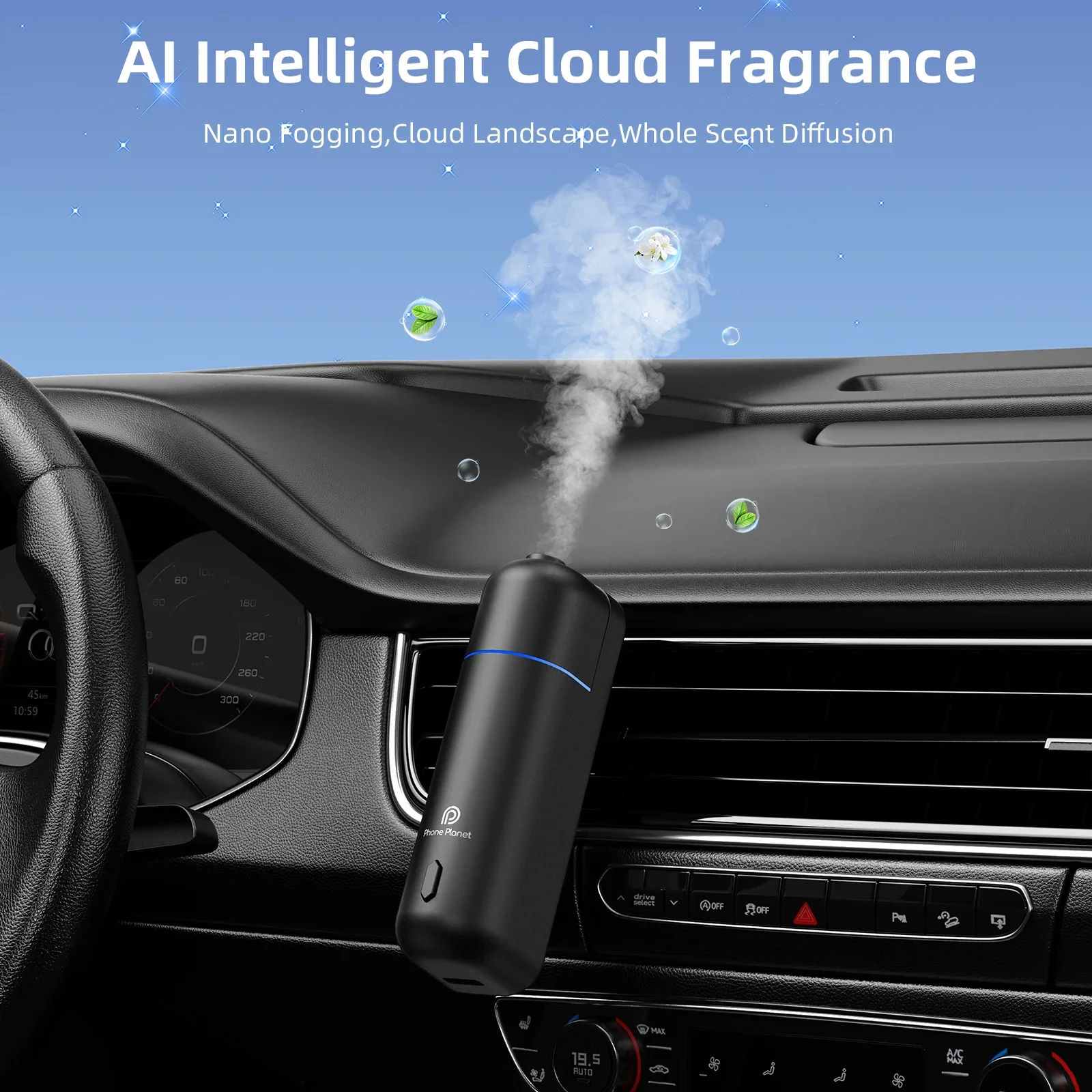 

Upgraded Cotton 7In1 Smart Cloud Car Fragrance Car Aromatherapy Diffuser Car Humidifier Aromatherapy Diffusers Car Air Freshener