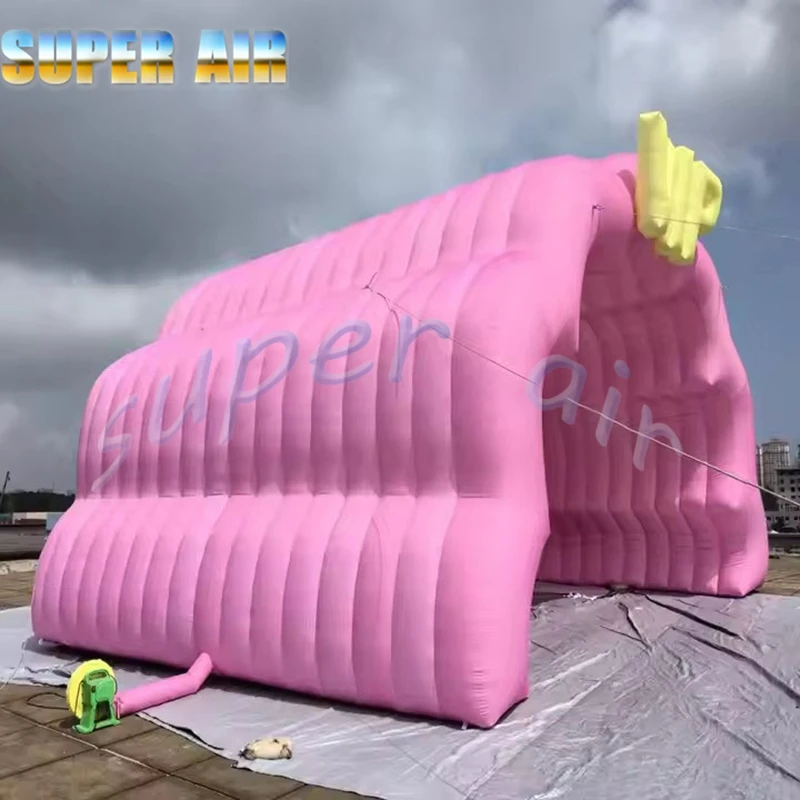 Mooie outdoor feestdecoratie opblaasbare zwaaide boog voor podiumdecoratie met verlichting