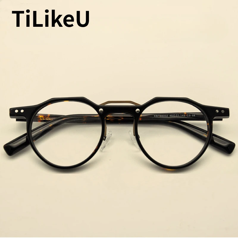 

2024 Personalized Retro Acetate Oval Glasses Frame Japanese Designer Brand Myopia Eyewear Prescription Eyeglasses Men Women 9802