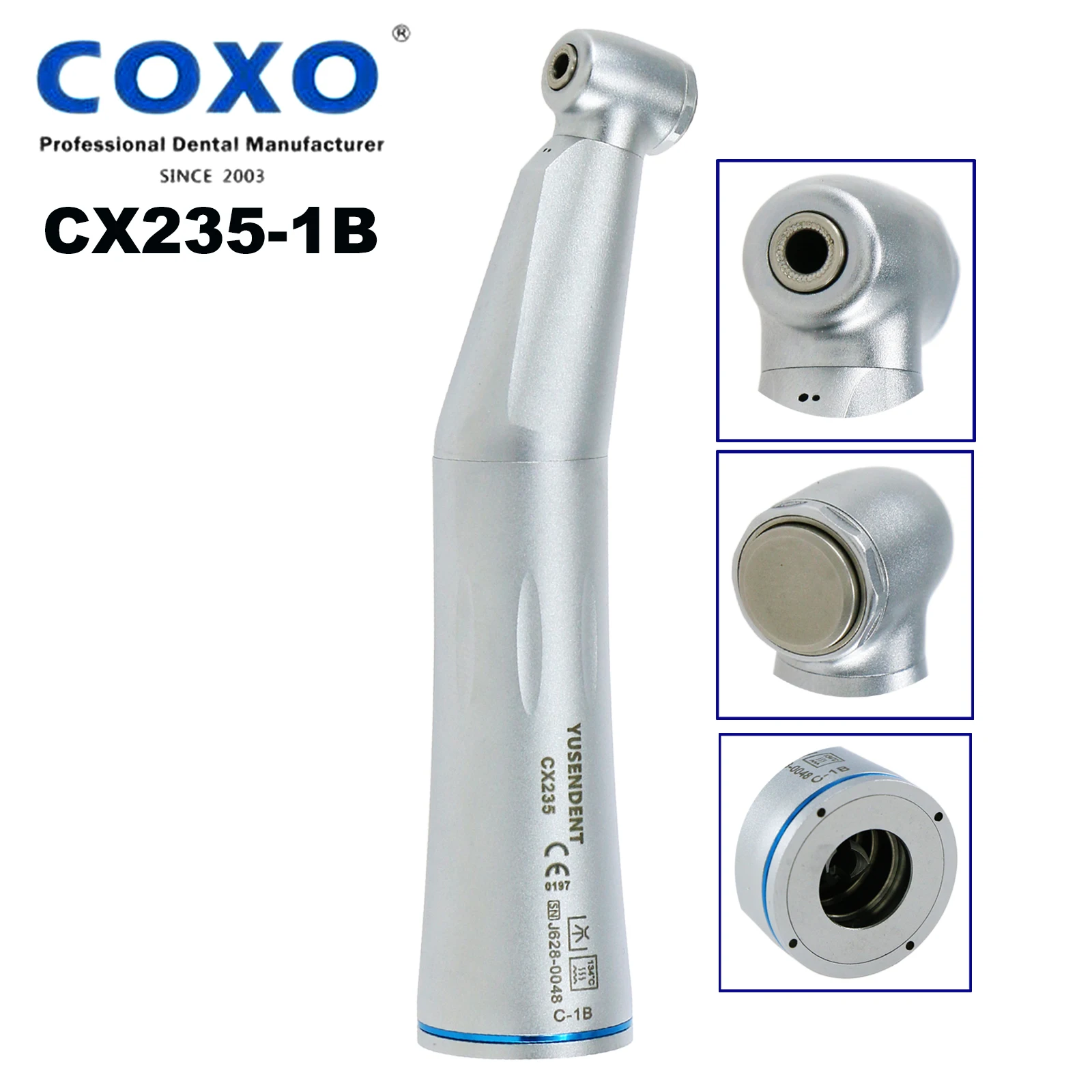 

COXO YUSENDENT Dental 1:1 Slow Low Speed Inner Water Contra Angle Handpiece CX235-1B Fit For ISO E Type NSK KAVO