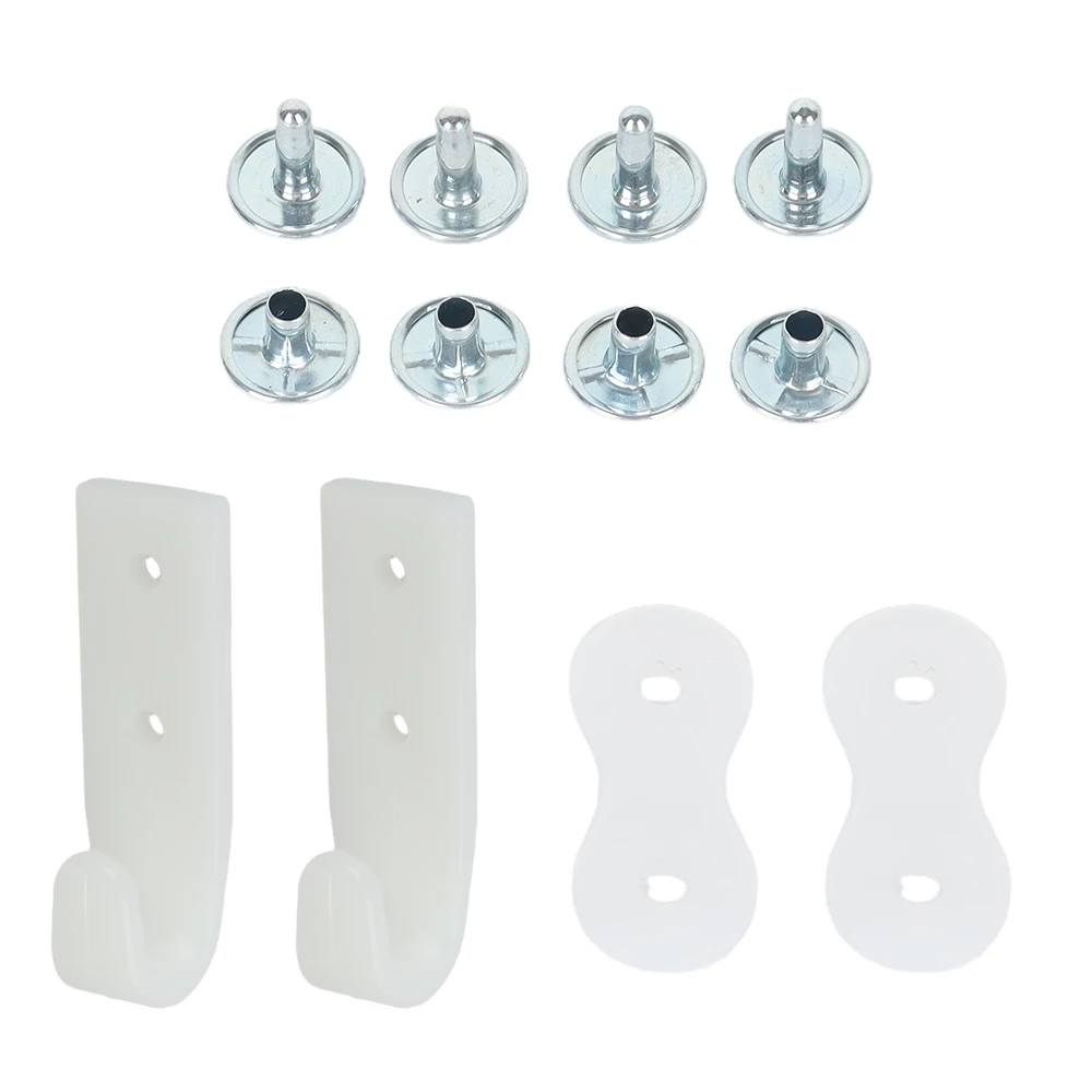 

2 Set 2-Hole Tarpaulin Hook Kits Plastic White Pointed Transparent Underlayment Pull Cord Hooks For RV Trailers