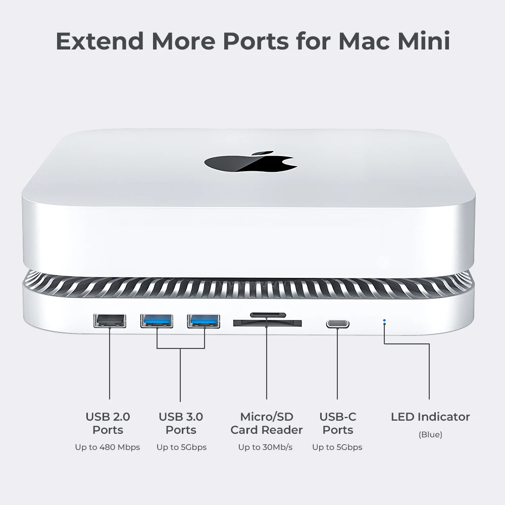 Imagem -03 - Raycue em Usb c Hub para Mac Mini Estação de Acoplamento de Disco Rígido Hdd Sata Gabinete Leitor de Cartão sd tf Usb 3.0 para Mac Studio Dock