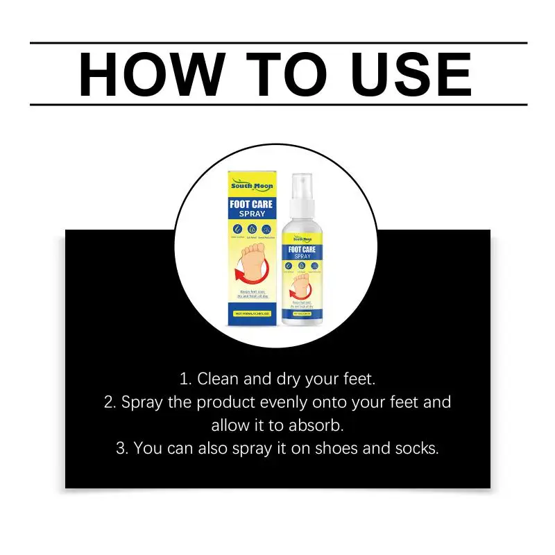 Foot Care Spray - Gentle, Refreshing, Comfortable, And Convenient For Everyday Use With Shoes And Socks.