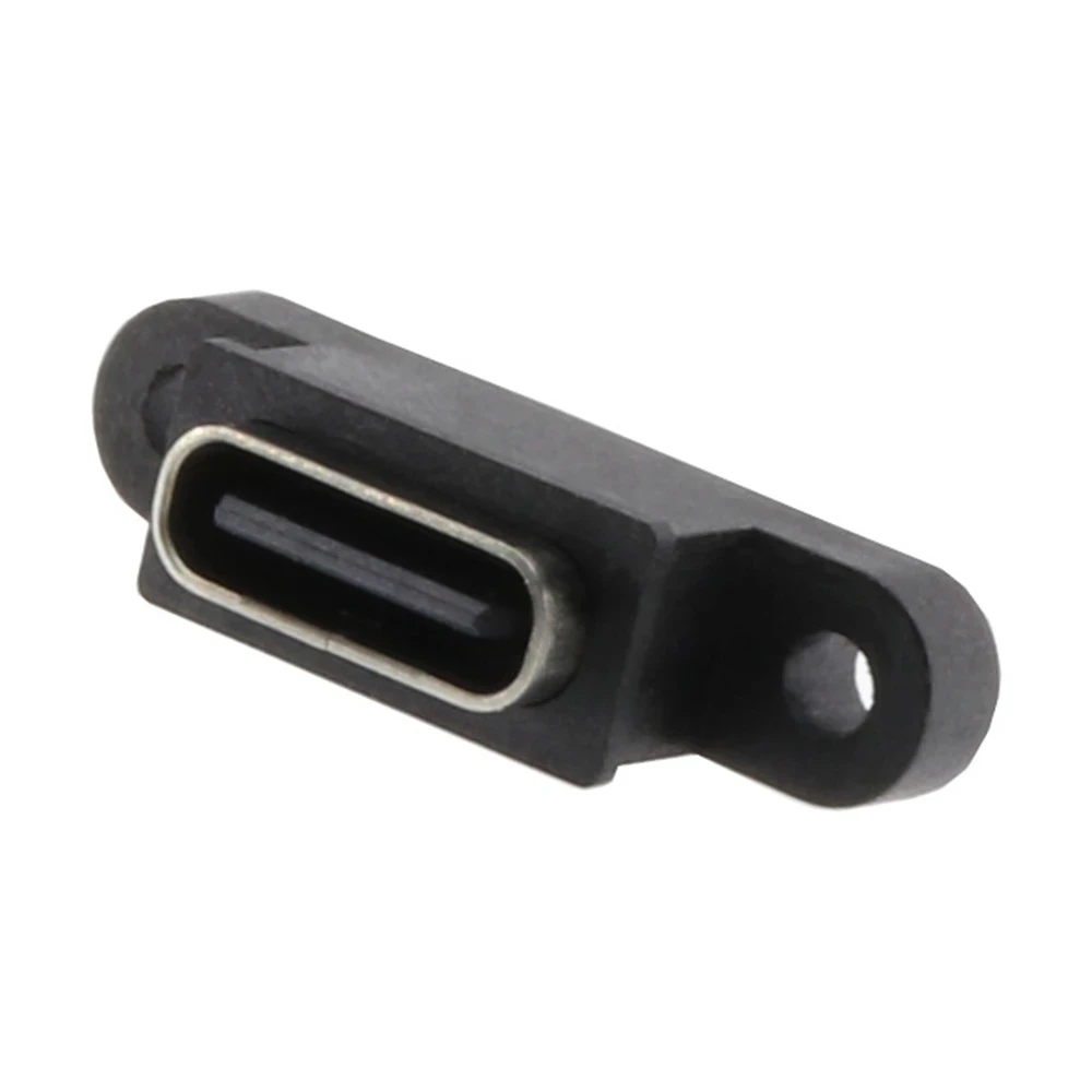 1pcs IPX8 Waterproof USB Connector Type-C 2Pin Welding to PH2.0 Wire Female Socket Rubber Ring High Current Fast Charging Port