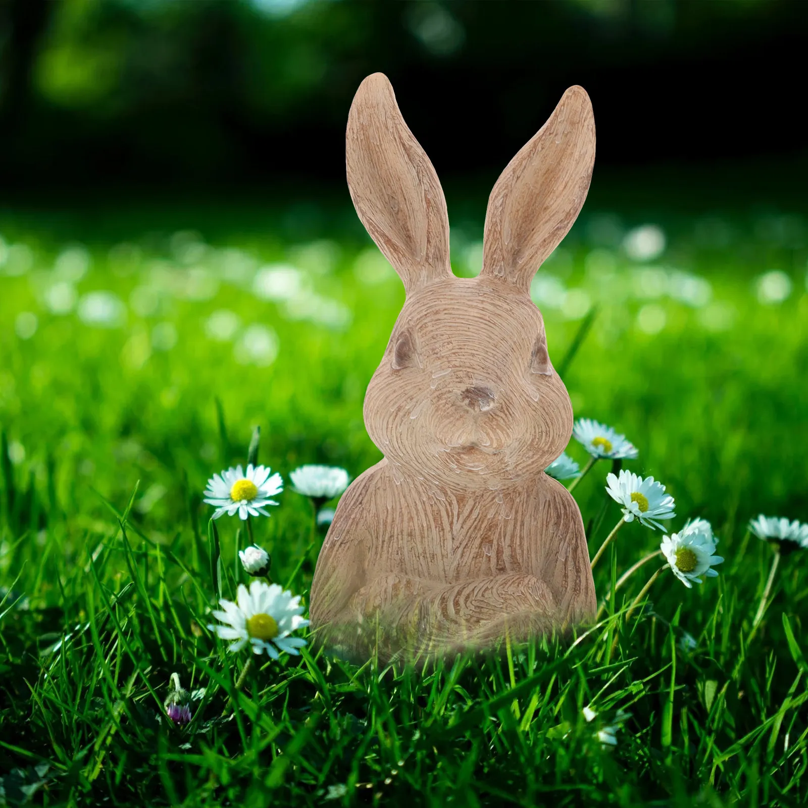 2Pcs Resin Rabbit Statue Vintage Yard Animal Decoration Indoor Outdoor Garden Ornament Miniature Bunny Craft Home Decor