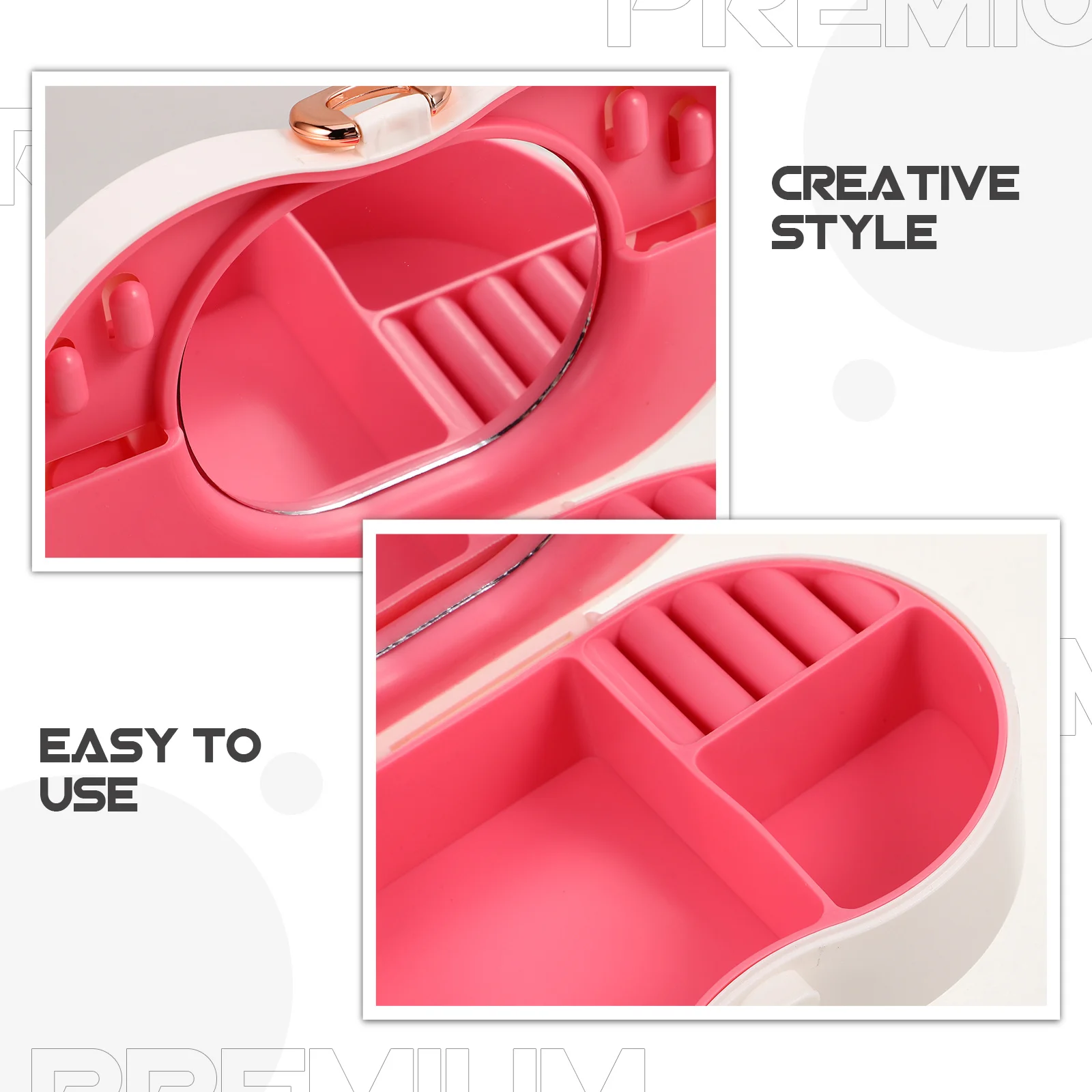 حقيبة فانيتي للأطفال للفتيات مع مرآة مدمجة ومقصورات متعددة ومنظم مكياج محمول للتخييم