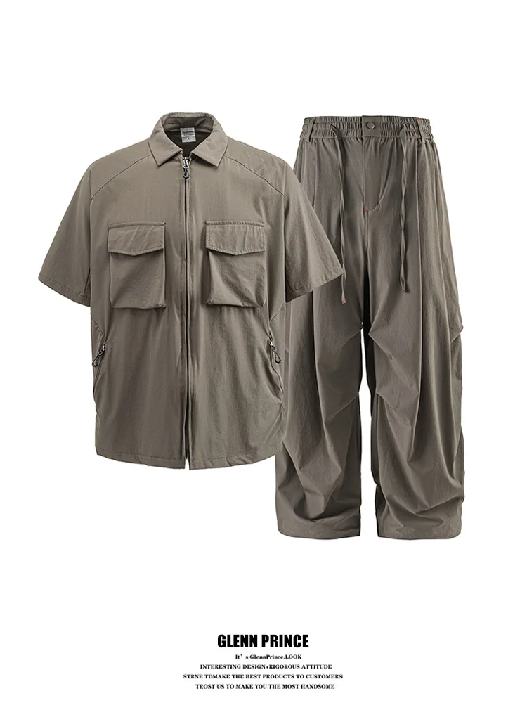 

Lightweight Multi-Pocket Outdoor Work Shirt Men's Summer Stylish Water-Resistant Function Set GPstudio Japanese Style