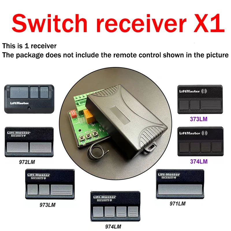 LiftMaster Receiver for 893MAX 893LM 890MAX 895MAX 973LM 971LM 373LM 371LM Garage Remote Control 310MHz 315MHz 390MHz 12V DC