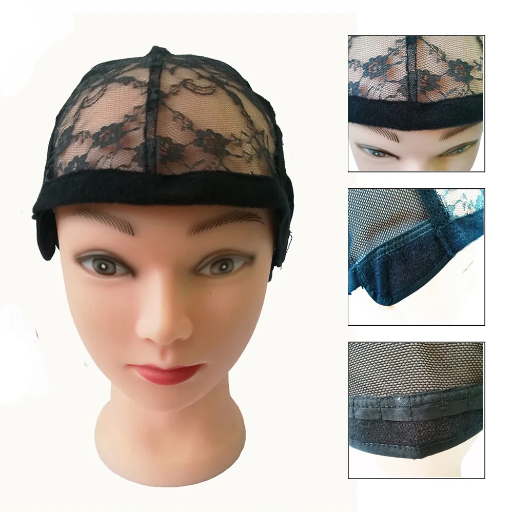 

Black Dome Cap for Lace Wig Making - High Quality Adjustable Wig Cap Hair Net Stretchable for Hair Weaving And Wig Creation