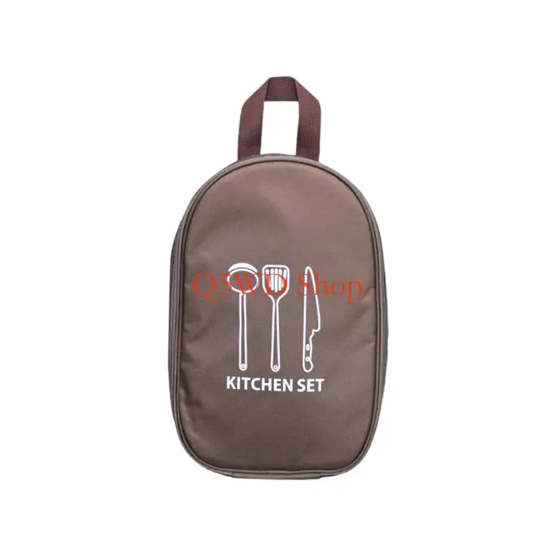 Q5WD Oxford Fabric Kitchen Gear Organizers With Separate Slots For Safe Transport Outdoor Cooking Accessories