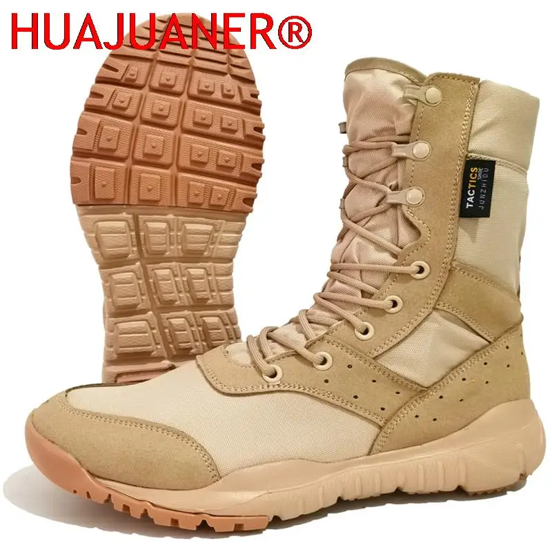 Botas tácticas especiales de alta calidad, botas de combate en el desierto para hombres, botas de senderismo al aire libre, botas ligeras de talla grande 49