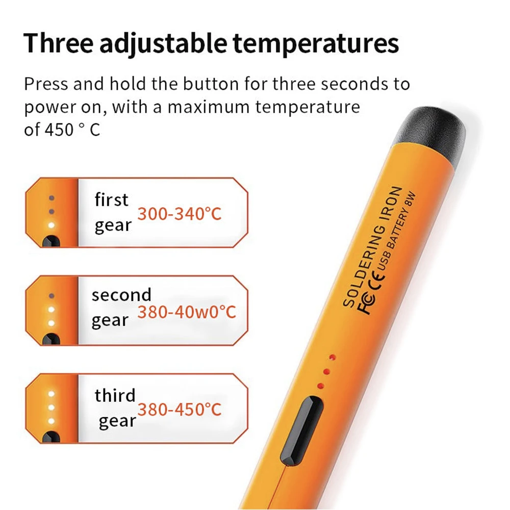 Multifunctional USB Digital Electric Soldering Iron Set Kit Intelligent 300-450℃ Temperature Adjustable Solder Welding Iron Tool