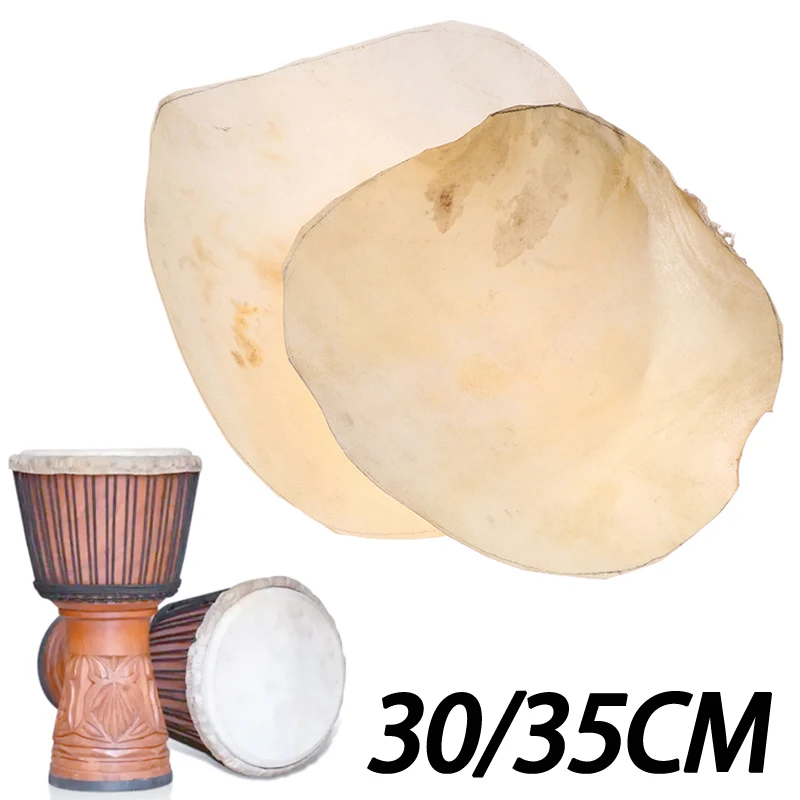 30CM/35CM African Drum Skin Fittings Tambourine Replacement Percussion Part Bongo African Drum Covers Drum Goat Skin