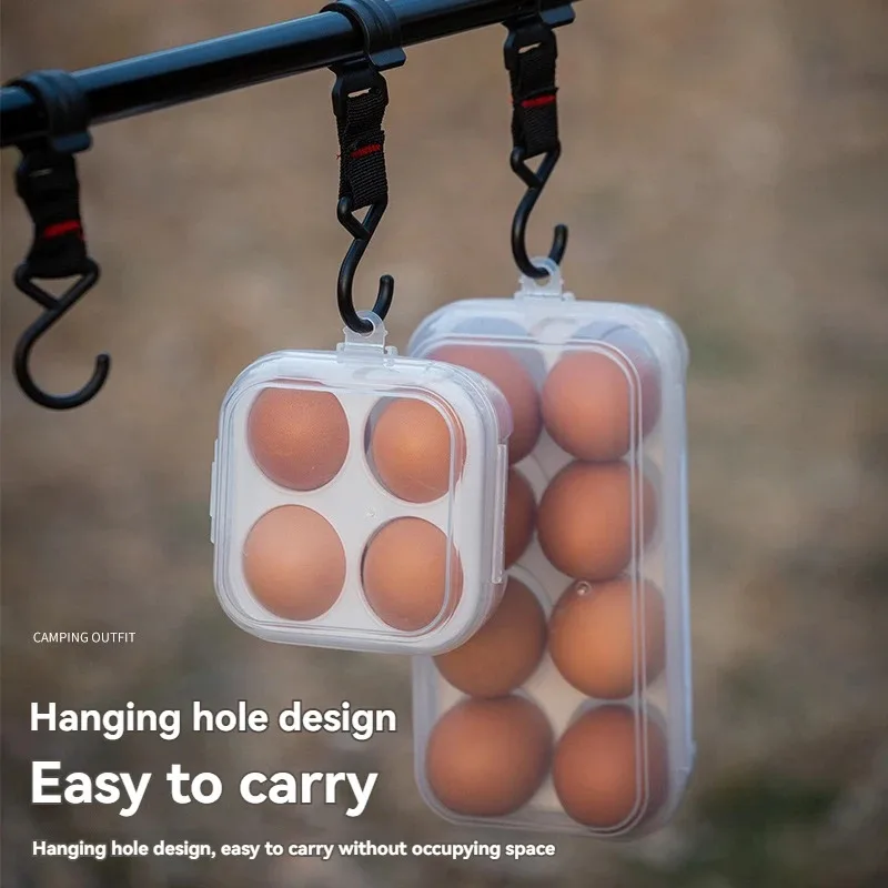 Portable Shockproof Egg Container, Outdoor Camping Egg Storage Box, Plastic Shatterproof Egg Tray for Home Travel