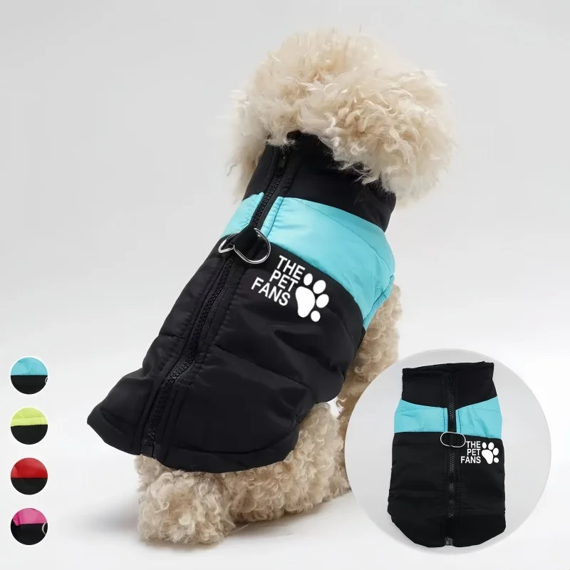 

New pet small pet dog clothing simple wind thickened pet coat dog claw picture pet dog jacket vest suitable for small and medium