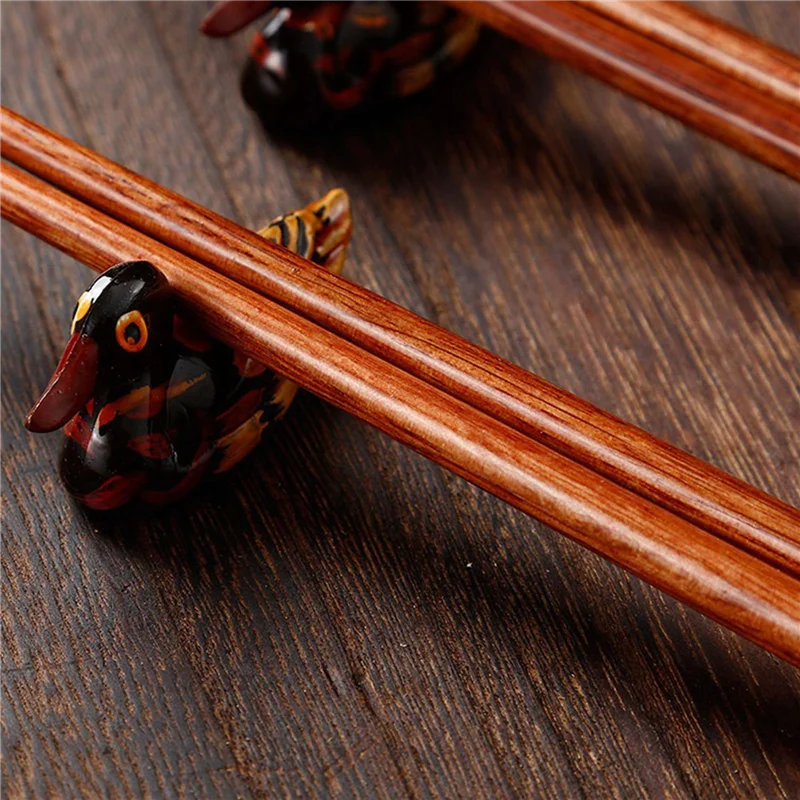 ABXD 4 Pairs Chopstick Reusable Chinese Chopsticks With Holder, Chinese Traditional Stylish Gift,B