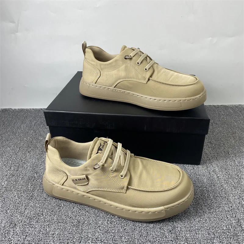 

Мужская повседневная спортивная обувь из ткани, дышащая, легкая, с амортизацией, противоскользящая, без шнурков, для путешествий, удобная, всесезонная.