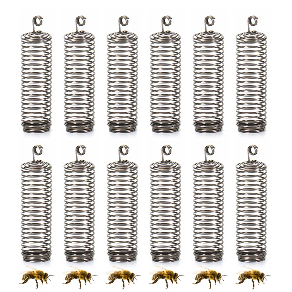 Queen Rearing Cage Spring Protection Cover Imprison Introduction Catcher Anti Bite Apiary Beekeeping Farm Bee Tools 12PCS