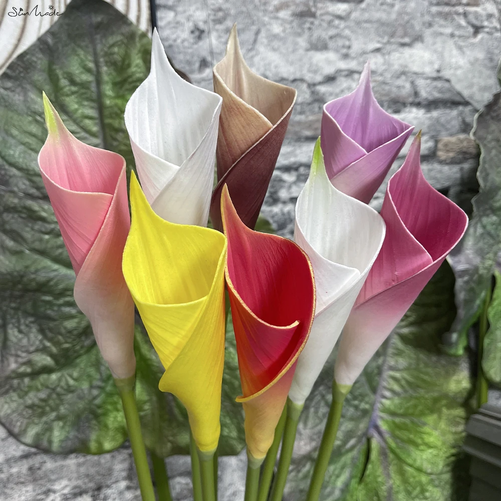 SunMade Ins Calla Lily Branch PU Artificial Flowers Home Wedding Decor Accessories for Flower Bouquet Decoration Mariage Bride image 6