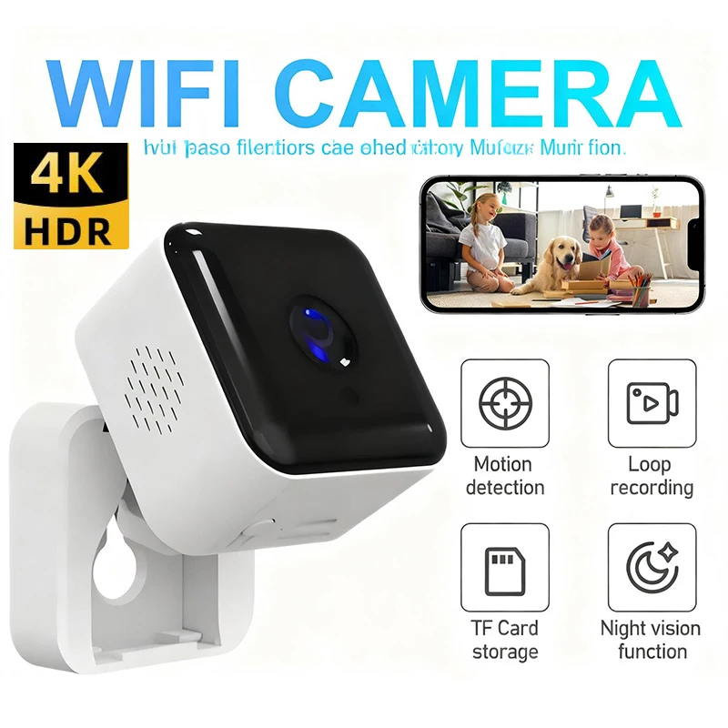 Mini Window Camera HD Full-Color Night Vision Security Camera Night Vision intelligent remote camera Support SD Card Smart Home