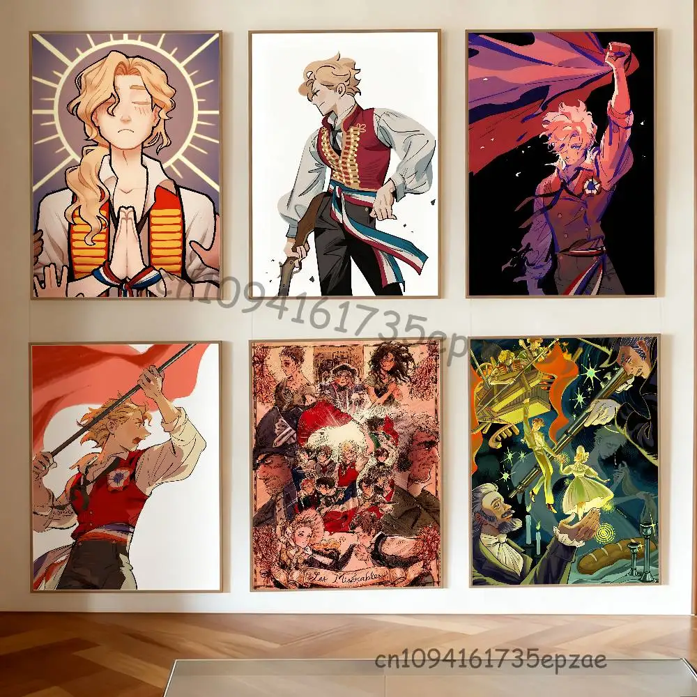

L-Les M-Miserables E-Enjolras Poster HD Art Sticky Wall Waterproof Home Living Room Bedroom Bar Aesthetic Decoration