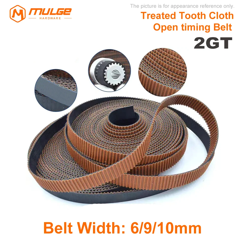 GT2 2GT RF Open Synchronous Belt 2MGT 2M Open Timing Belt Width 6/9/10mm For Voron 3D Printer Parts Rubber Non-slip Open Belt