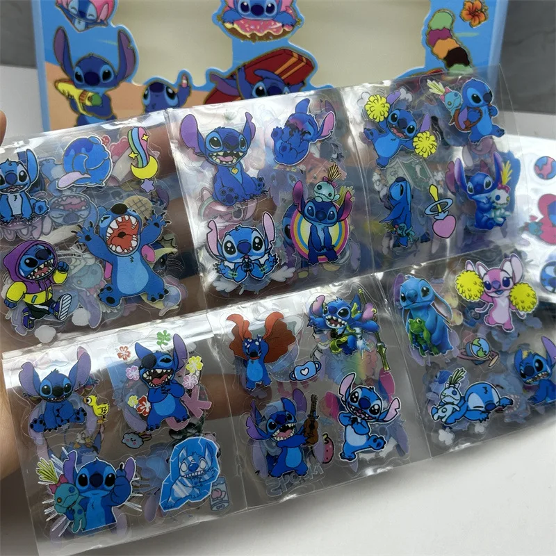 100pcs Disney Stitch DIY Handbook Stickers Cute Anime Waterproof Sticker Toys Students Notebook Water Bottle Decorations