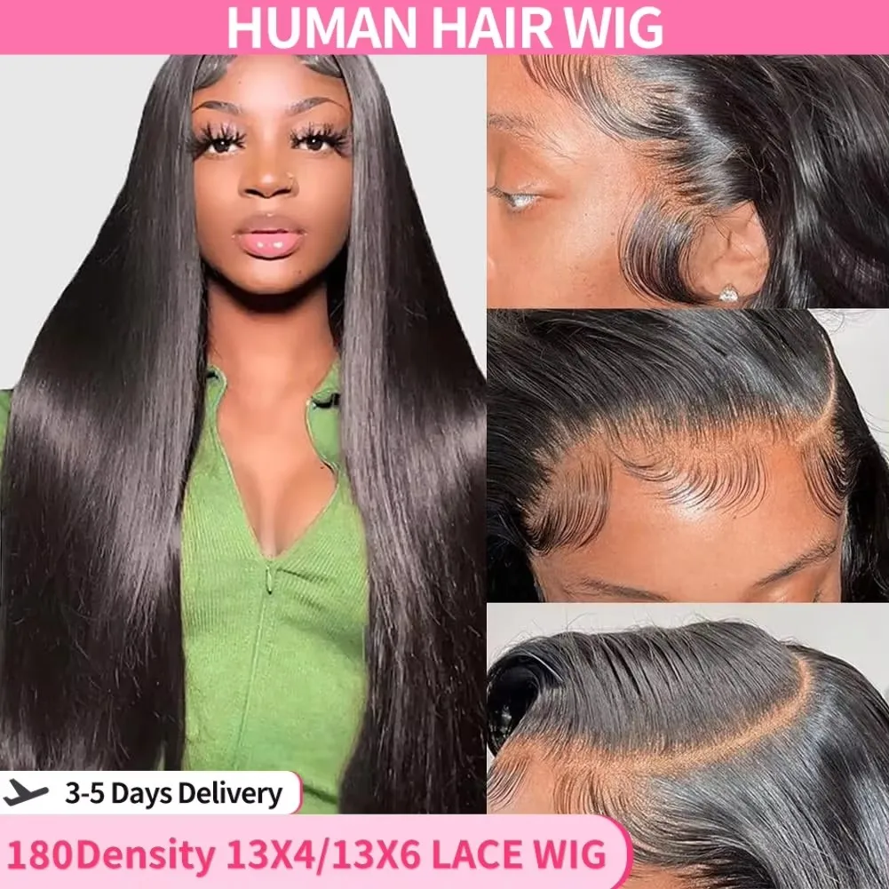 40 Inch 13x4 13x6 HD Transparent Bone Straight Lace Front Wigs 200 Density 360 Full Lace Brazilian Human Hair Wigs For Women