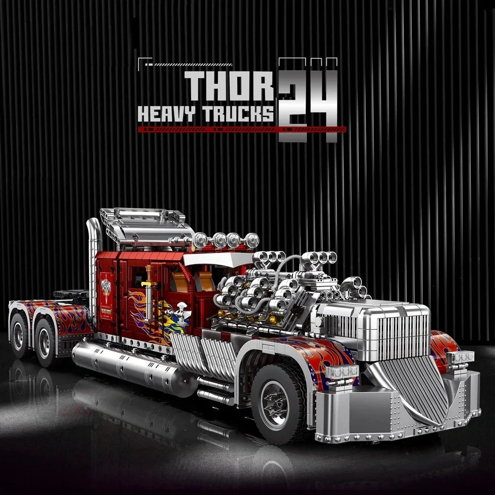 Blocs de construction de camion lourds techniciels Thor 24, grand véhicule de Transport, Kit de modèle en brique, jouets pour garçons, adultes, enfants, cadeau 3485 pièces