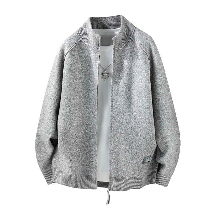 

Элитный цветной вязаный кардиган мужской на молнии, повседневный свитер, новинка весна-осень, простая стильная верхняя одежда для отдыха