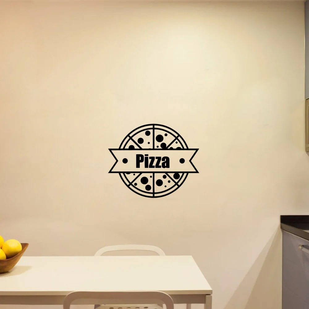 1 pc symmetrical pizza Wall Sticker Self Adhesive Vinyl Waterproof Wall Art Decal for kitchen Wall Stickers Waterproof Wallpaper