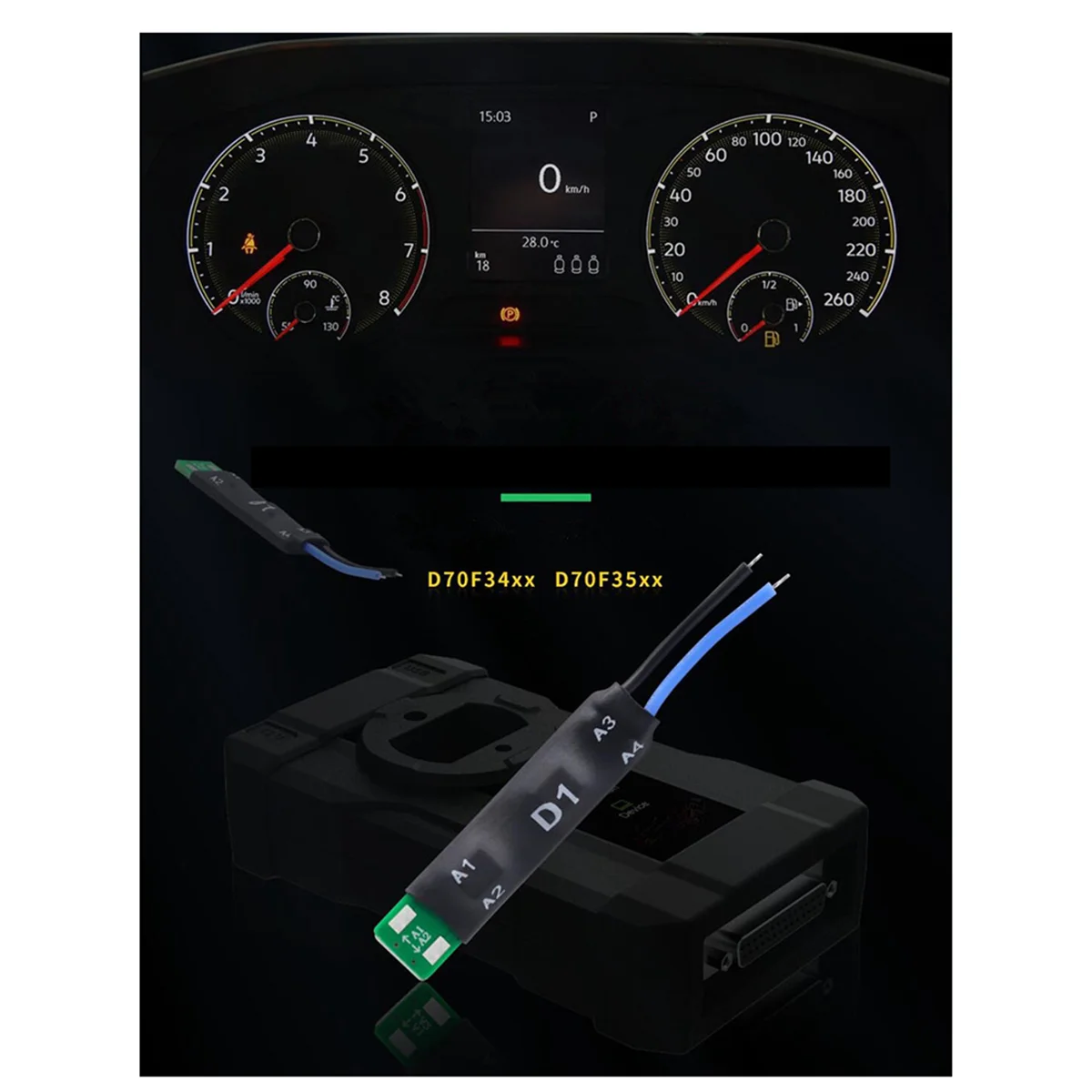 OUVU-D1 Adapter für VAG MQB D70F34xx D70F35xx Kilometerstand-Reparatur, kein Löten, kein Hubstift