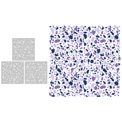 MangoCraft 3PCs Stone Pattern Plastic Stencils For Decor DIY Scrapbooking Supplies Stencil For Cards Albums Universal Background