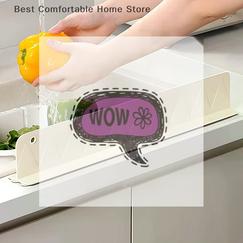 

1 PCS Silicone Sink Splash Guard With Suction Cup Sink Baffle Splash Guard Splash Protector For Kitchen Island And Bathroom