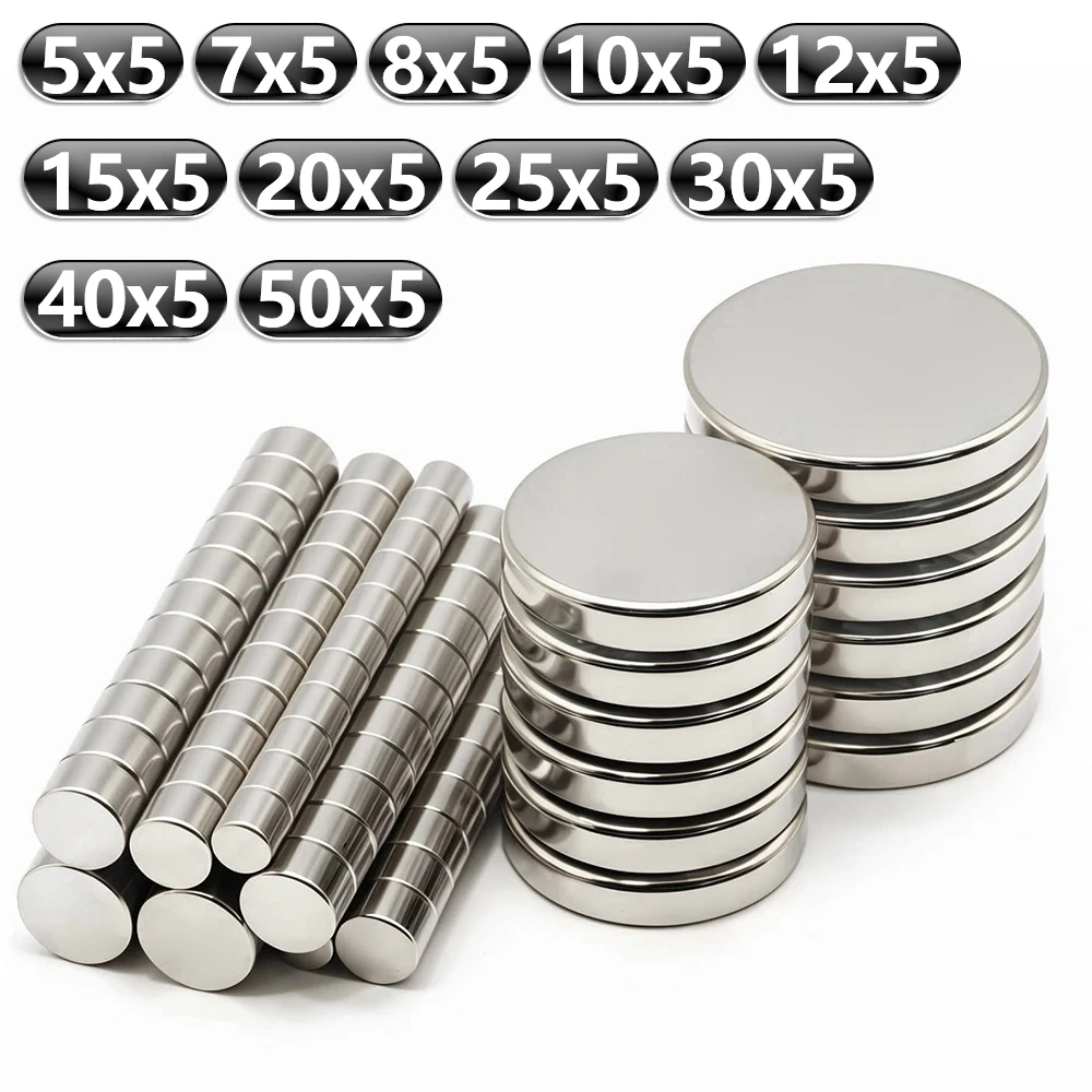 

Super Powerful Small Neodymium Magnet Round 5/8/10/15/20/25x5mm N35 NdFeB Strong Permanent Magnetic imanes Refrigerator Magnets