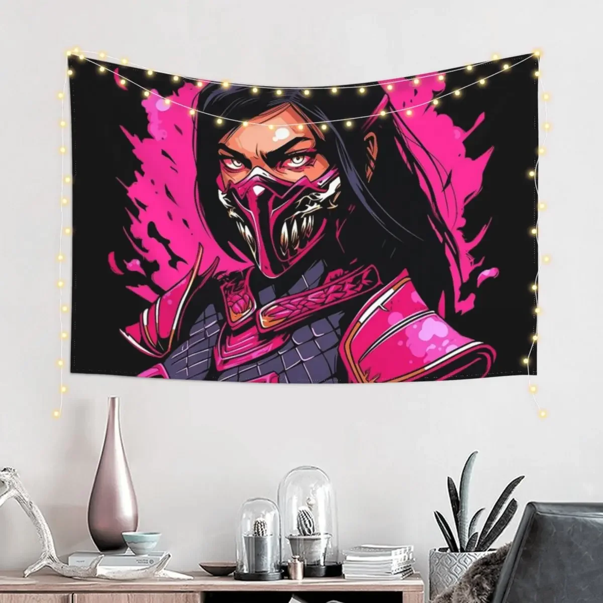 mortal kombat mileena Tapestry Decoration Aesthetic Room Decor For Girls Art Mural Room Decorations Aesthetics Tapestry