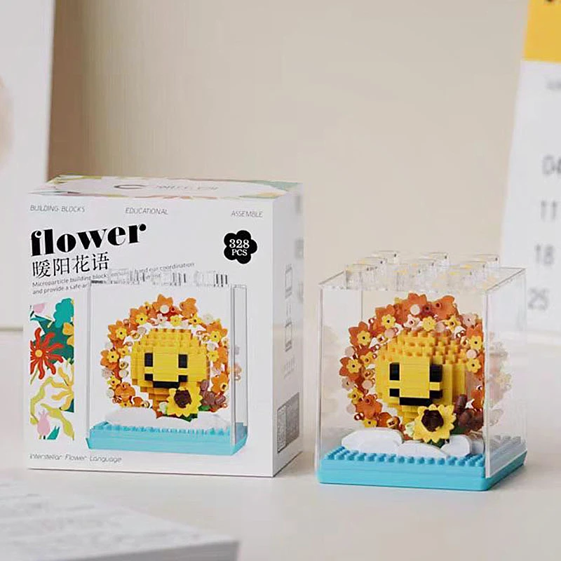 Qimeng Fun Mikrogranules Rose Ewige Blume Baustein Ornament Bausatz Geschenk für Mädchen 7323-26 – Detail 11